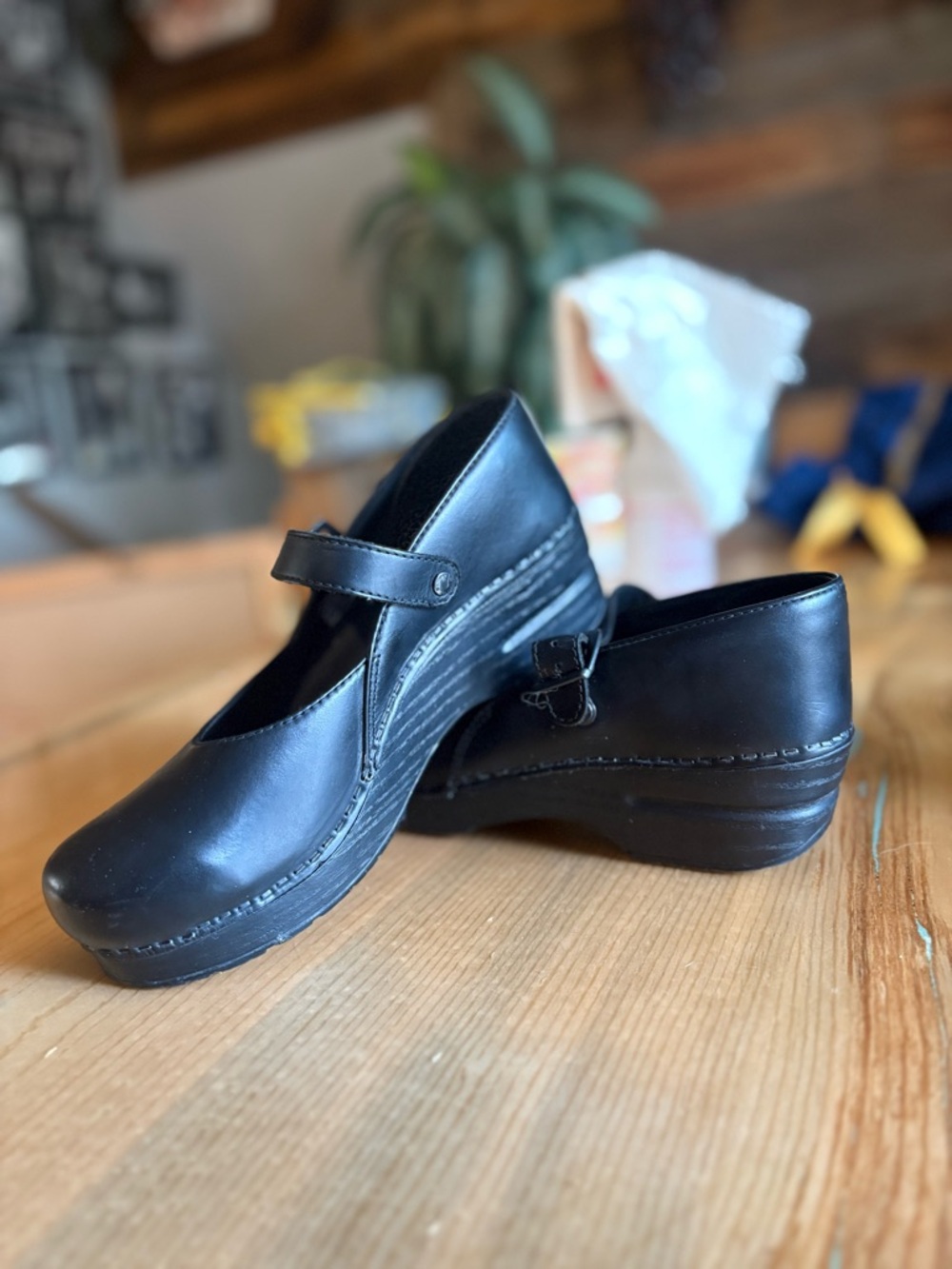 Dansko Black Mary Jane Clog 38
